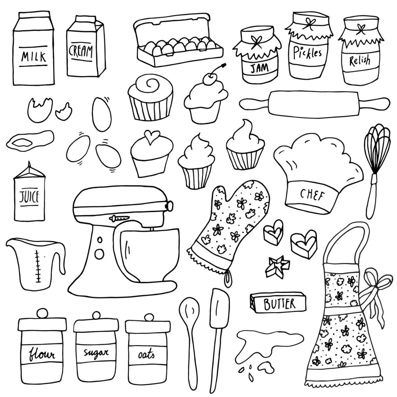 100+ hình vẽ sticker cute mini siêu đáng yêu cho planner