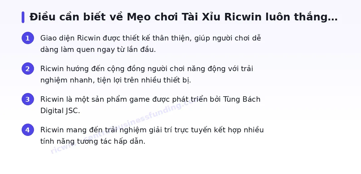 Những điều cần biết về ricwin