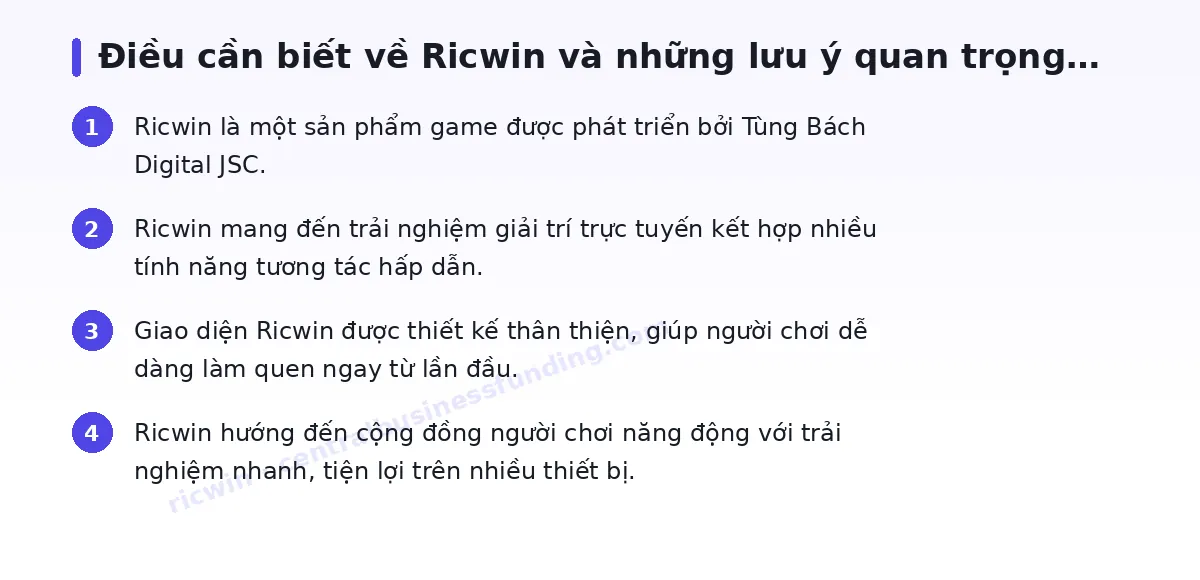 Những điều cần biết về ricwin